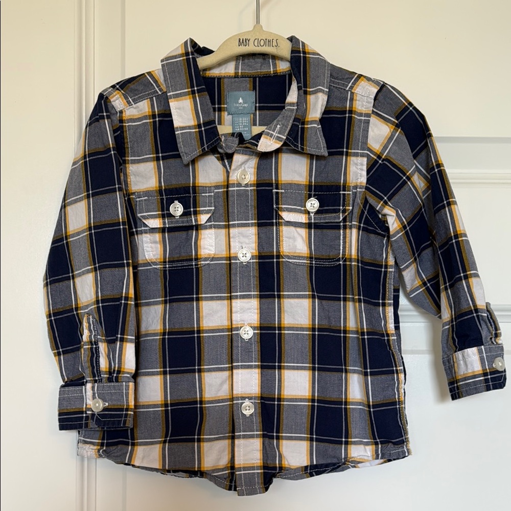 Baby Gap Plaid Button Down Boys Shirt